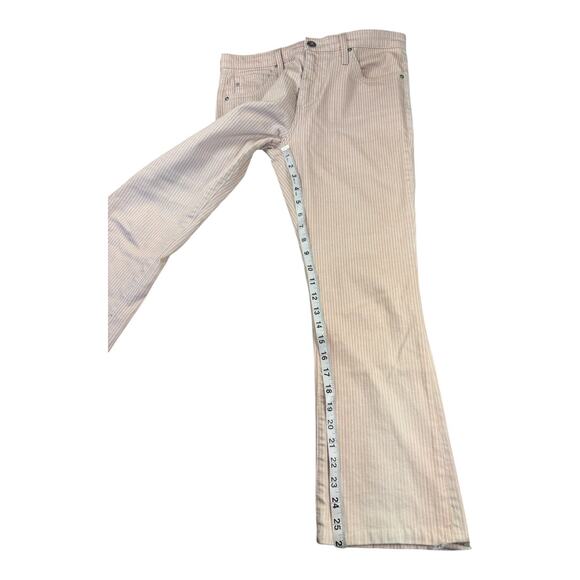 AG Adriano Goldschmied The Jodi Crop High Rise Slim Flare Jeans 27R Tan Striped - Picture 7 of 11